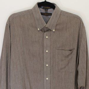 Tommy Hilfiger Brown Cotton Button-Down Shirt, EUC